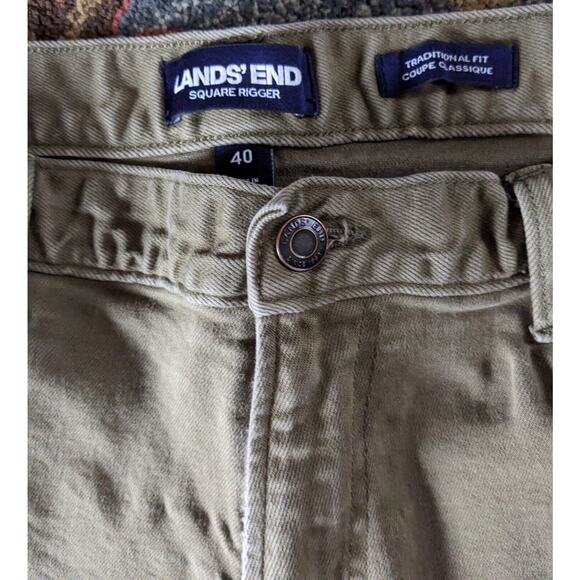 Lands End Men's Jeans Green Size 40 Five Pocket Straight Leg - Picture 3 of 5